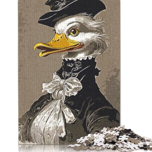 1000-teiliges Puzzle mit verkleideter Ente, Schwierigkeitsgrad für Erwachsene, Lernspielzeug, Spiele, Familiendekoration, 1000 Stück (75 x 50 cm) von QASEYIPV