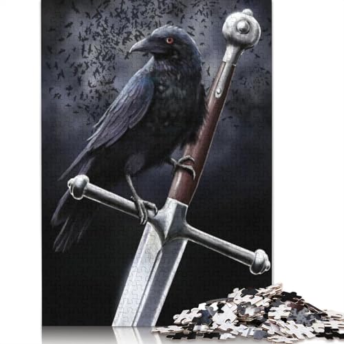 1000-teiliges Raben-Puzzle für Erwachsene und Jugendliche ab 12 Jahren, Geschenke für Heiligabend, 1000 Teile (38 x 26 cm) von QASEYIPV