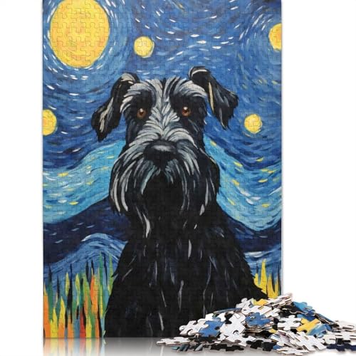 1000-teiliges Riesenschnauzer-Sternen-Papierpuzzle für Erwachsene, Puzzle, Lernspiel, Herausforderungsspielzeug, 1000 Stück (75 x 50 cm) von QASEYIPV