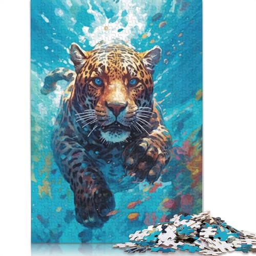 1000-teiliges Unterwasser-Leoparden-Puzzle für Erwachsene und Jugendliche, Lernspielzeug aus Papier, 1000 Teile (75 x 50 cm) von QASEYIPV