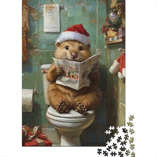 1000-teiliges Weihnachtspuzzle für Erwachsene - Papierpuzzle - Entspannende Puzzlespiele - 1000-teiliges Puzzlespiel (38 x 26 cm) von QASEYIPV