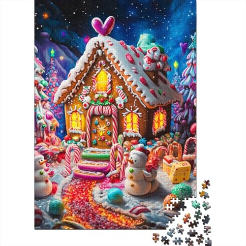 1000-teiliges Weihnachtspuzzle für Erwachsene und Kinder, kreatives rechteckiges Puzzle, Papierpuzzle, lustiges 1000-teiliges Lernspielzeug (38 x 26 cm) von QASEYIPV