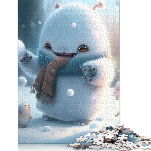 1000-teiliges niedliches Monster-Puzzle für Erwachsene und Jugendliche, Holzpuzzle für Familienspaß und Spielabende, 1000 Teile (75 x 50 cm) von QASEYIPV