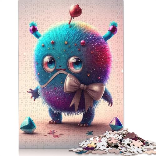 1000-teiliges niedliches Monster-Puzzle für Erwachsene und Jugendliche, Holzpuzzle für Familienspaß und Spielabende, 1000 Teile (75 x 50 cm) von QASEYIPV