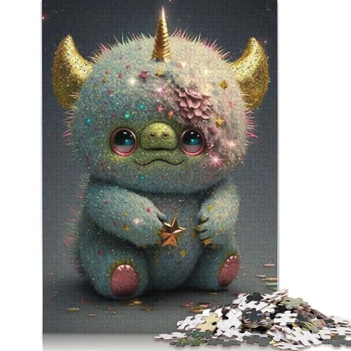 1000-teiliges niedliches Monster Puzzle für Erwachsene und Jugendliche, Lernspielzeug aus Holz zum Lernen, 1000 Teile (75 x 50 cm) von QASEYIPV