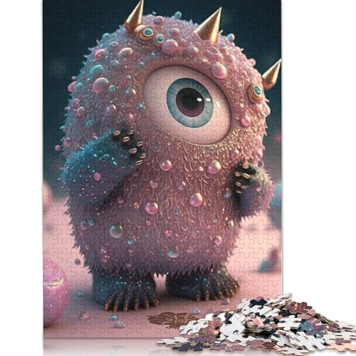 1000-teiliges süßes Monster-Puzzle, Weihnachtsgeschenke, Holzpuzzle für Teenager, lustige Puzzles mit 1000 Teilen (75 x 50 cm) von QASEYIPV