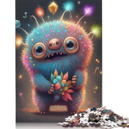 1000-teiliges süßes Monster Puzzle für Erwachsene und Jugendliche ab 12 Jahren, Geschenke für Heiligabend, 1000 Teile (38 x 26 cm) von QASEYIPV