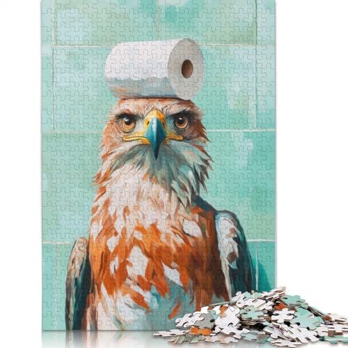 Adler mit Toilettenpapier, 1000-teiliges Papierpuzzle für Erwachsene, Puzzle, Lernspiel, Herausforderungsspielzeug, 1000 Teile (75 x 50 cm) von QASEYIPV