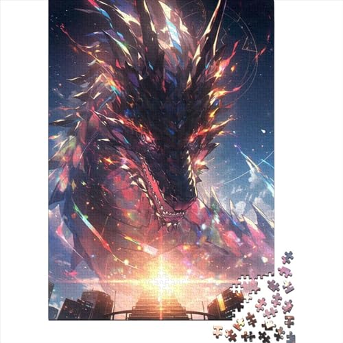 Anime Dragon 1000 Teile Papier Puzzle für Erwachsene Puzzle Weihnachtsgeschenke Lernspiel Spielzeug 1000 Teile (38x26cm) von QASEYIPV
