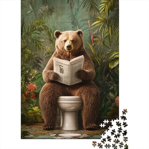 Art Bear Puzzle, anpassbare Bilder, 100% recycelter Karton, Puzzle für Erwachsene und Teenager, einzigartiges, 1000 Teile (75 x 50 cm) von QASEYIPV