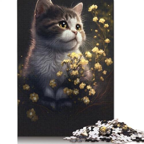 Art Cat Papierpuzzle, 1000 Teile für Erwachsene, pädagogisches Spiel, Herausforderungsspielzeug, 1000 Teile (38 x 26 cm) von QASEYIPV