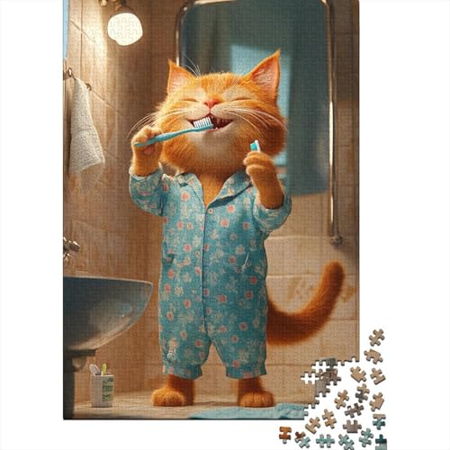 Art Cat Puzzle, 100% recycelter Karton, Premium-Karton, Puzzle für Erwachsene und Kinder, 1000 Teile (75 x 50 cm) von QASEYIPV