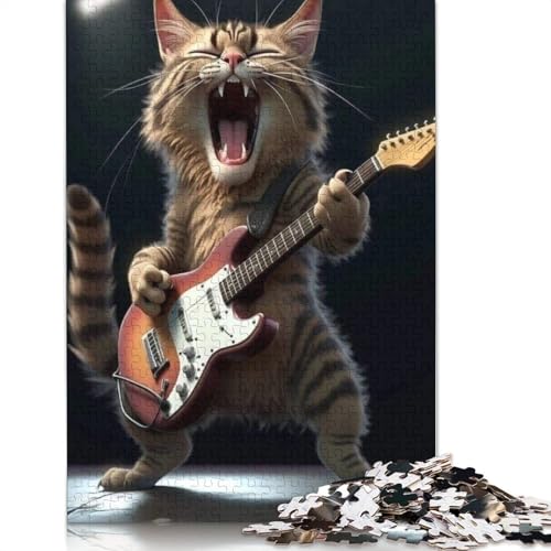 Art Cat Puzzle, 1000 Teile für Jugendliche, Geschenke, Holzpuzzle für Erwachsene, Lernspiele für Zuhause, Bastelspielzeug, 1000 Teile (75 x 50 cm) von QASEYIPV
