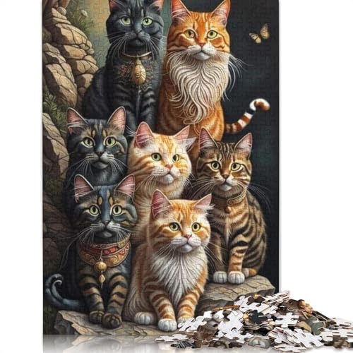 Art Cat Puzzle 1000 Teile, Weihnachtsgeschenke, Holzpuzzle für Teenager, 1000 Teile Lustiges Puzzle (75x50cm) von QASEYIPV