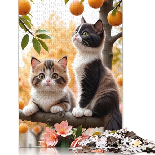 Art Cat Puzzle 1000 Teile, Weihnachtsgeschenke, Holzpuzzle für Teenager, 1000 Teile Lustiges Puzzle (75x50cm) von QASEYIPV