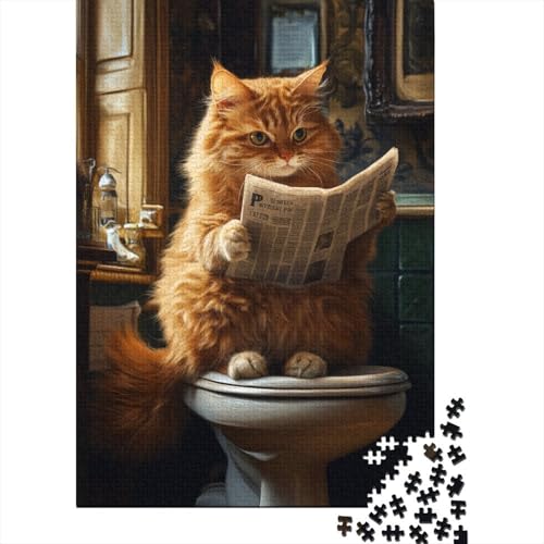 Art Cat Puzzle Relax Challenge Spielzeug Papier Rechteckiges Puzzle für Jungen oder Mädchen Vatertagsgeschenke 1000 Teile (75 x 50 cm) von QASEYIPV