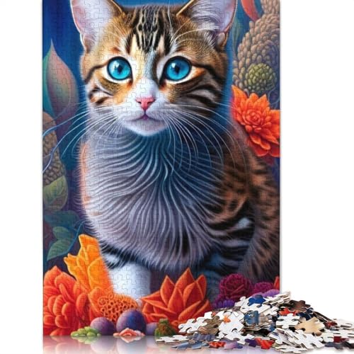 Art Cat Puzzle für Erwachsene, 1000 Teile, Familienspiel für Erwachsene und Jugendliche (38 x 26 cm) von QASEYIPV