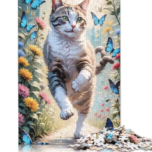 Art Cat Puzzle mit 1000 Teilen für Jugendliche, Geschenke, Papierpuzzle für Erwachsene, Lernspiele für Zuhause, Bastelspielzeug, 1000 Teile (38 x 26 cm) von QASEYIPV