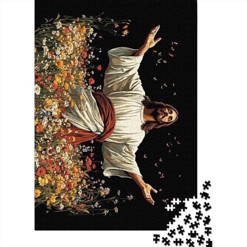 Art Christian Jesus Puzzle, anspruchsvolle Familienspiele, 100% recycelter Karton, Puzzle für Erwachsene und Kinder, Geburtstagsgeschenk, 1000 Teile (75 x 50 cm) von QASEYIPV
