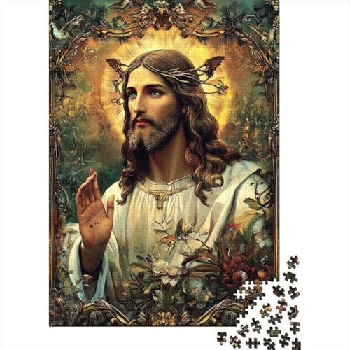 Art Christian Jesus Puzzle, kreative Spiele, 100% recycelter Karton, Puzzle für Erwachsene, 1000 Teile (75 x 50 cm) von QASEYIPV