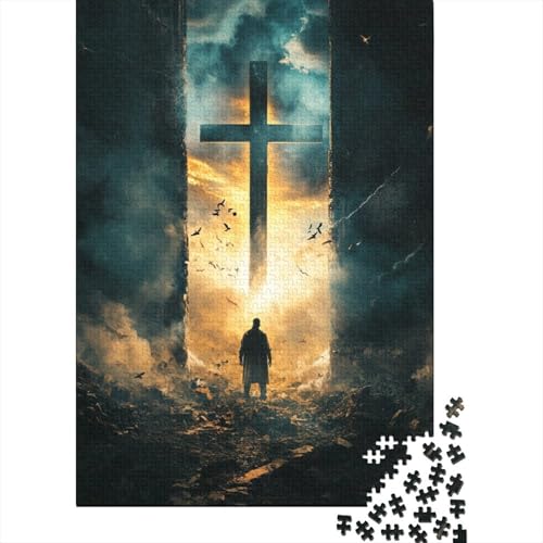Art Christian Jesus Puzzle, präzises, ineinandergreifendes Papier-Rechteckpuzzle für Erwachsene und Kinder, einzigartiges, 1000 Teile (75 x 50 cm) von QASEYIPV