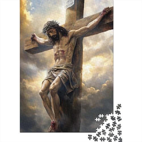 Art Christian Jesus Puzzle Relax Challenge Toy Premium-Puzzle aus Karton für Erwachsene und Kinder, 1000 Teile (75 x 50 cm) von QASEYIPV