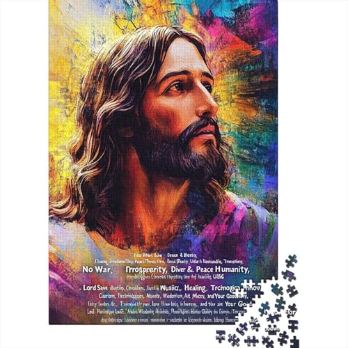 Art Christian Jesus Puzzle Spielzeug Lernspiel Premium-Puzzle aus Karton für Erwachsene Kinder 1000 Teile (75 x 50 cm) von QASEYIPV