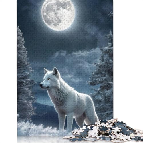 Art Wolf Puzzle für Erwachsene und Jugendliche, 1000 Teile, Holzpuzzle für Erwachsene, Puzzle für Jugendliche ab 12 Jahren, Weihnachtsgeschenke, 1000 Teile (75x50cm) von QASEYIPV