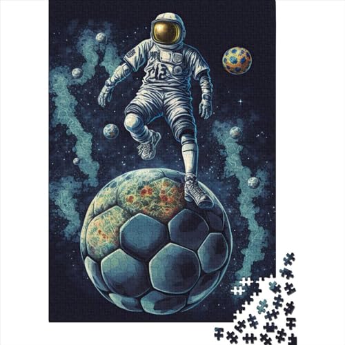 Astronaut Fußball spielt 1000 Teile für Erwachsene, Halloween-Geschenk, Papierpuzzle für Erwachsene, 1000 Teile (38 x 26 cm) von QASEYIPV