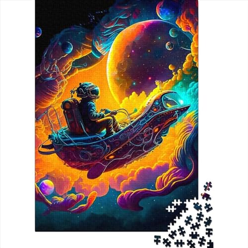 Astronaut im Weltraum, Puzzle, 1000 Teile, für Erwachsene und Jugendliche ab 12 Jahren, Weihnachtsgeschenk, 1000 Teile (38 x 26 cm) von QASEYIPV
