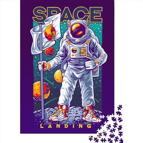 Astronauten-Puzzle, 1000 Teile, für Jugendliche, Geschenke aus Holz, Lernspiele für Erwachsene, Bastelspielzeug, 1000 Teile (75 x 50 cm) von QASEYIPV