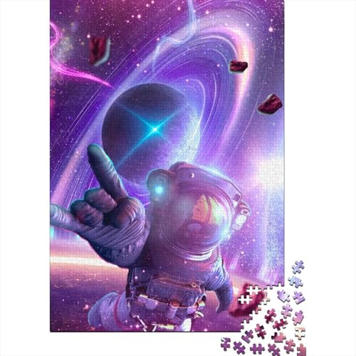 Astronauten Puzzle 1000 Teile für Erwachsene, Halloween-Geschenk, Lernspielzeug, 1000 Teile (75 x 50 cm) von QASEYIPV