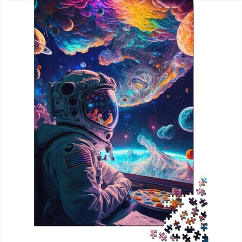 Astronout 1000 Teile Pizza Essen Puzzle für Erwachsene und Teenager, Papierpuzzle, Geschenke für Heiligabend, 1000 Teile (38 x 26 cm) von QASEYIPV