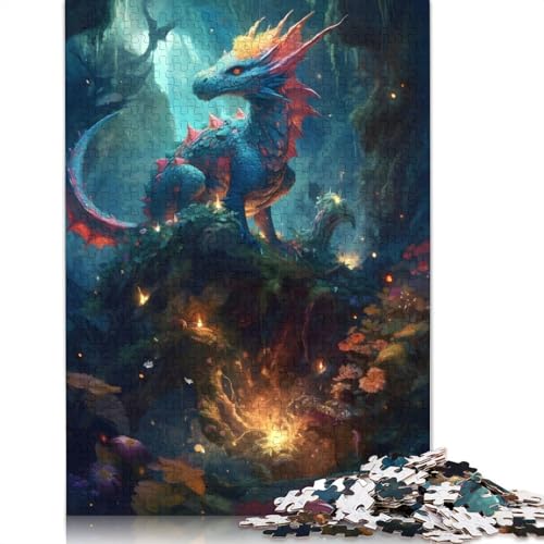 Baby-Drachen-Puzzles mit 1000 Teilen, für Erwachsene, Lernspielzeug, Familienspiele, Festivals, Geburtstagsgeschenke, 1000 Stück (75 x 50 cm) von QASEYIPV