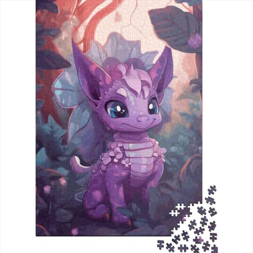 Baby Dragon Puzzle 1000 Teile Holzpuzzle Holzpuzzle Lernspiel für Erwachsene 1000 Teile (75x50cm) von QASEYIPV
