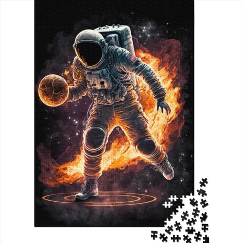 Basketball Astronaut Weltraum Puzzle für Erwachsene, 1000 Teile Puzzle für Teenager, Lernspiel, Spielzeug, Weihnachtsgeschenke, 1000 Teile (38x26cm) von QASEYIPV
