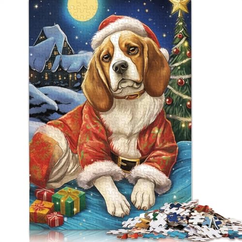 Beagle-Weihnachtspuzzle, schwierige Herausforderung, 100% recycelter Karton, Puzzle für Erwachsene, Teenager, 1000 Teile (75 x 50 cm) von QASEYIPV