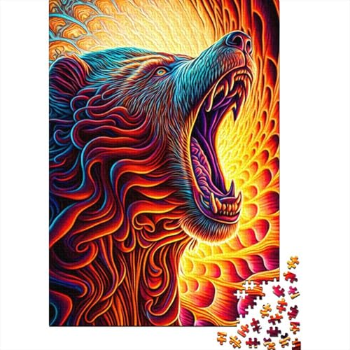 Bear0 Holzpuzzle, 1000 Teile für Erwachsene, Lernspiel, Herausforderung, Weihnachtsgeschenk, 1000 Teile (75 x 50 cm) von QASEYIPV