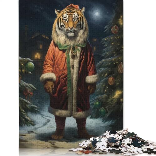 Beauty Tiger Weihnachtspuzzle, Denksportaufgabe, 100% recycelter Karton, Puzzle für Frauen und Männer, Geschenke, 1000 Teile (75 x 50 cm) von QASEYIPV