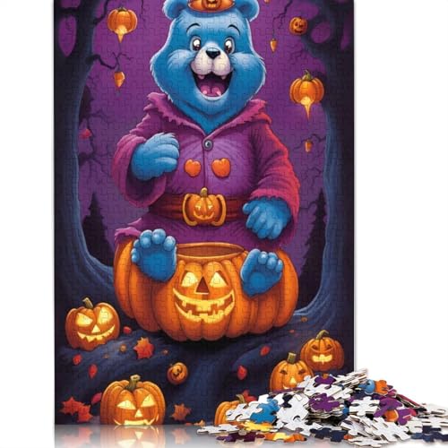 Blauer Panda 1000 Teile Halloween Puzzle für Erwachsene, Papierpuzzle, Halloween-Geschenke, Puzzles für Erwachsene, Lernspiel, Herausforderung Spielzeug, 1000 Teile (38 x 26 cm) von QASEYIPV