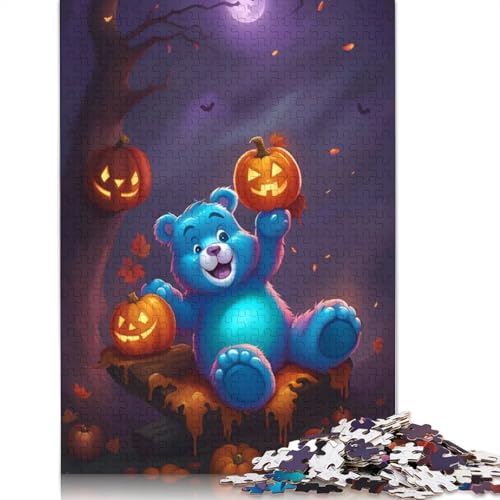 Blue Panda Halloween Puzzle, 1000 Teile Puzzle für Erwachsene und Jugendliche, Halloween Geschenk für Teenager Mann und Frau, 1000 Teile (38x26cm) von QASEYIPV