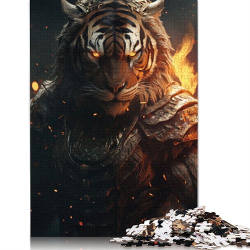 Böser Tiger-Kriegeranzug, 1000-teiliges Puzzle, Familienspaß für Erwachsene und herausforderndes Spiel, Spiele zum Stressabbau und einzigartige Geschenke, 1000 Teile (75 x 50 cm) von QASEYIPV