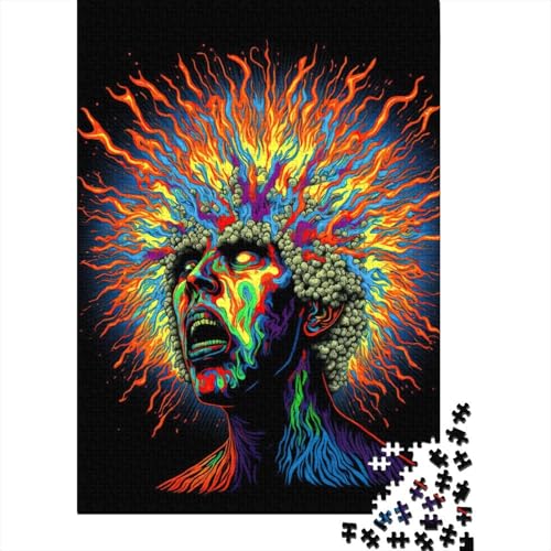 Brain3 1000 Teile Psychedelisches Papierpuzzle für Erwachsene und Jugendliche ab 12 Jahren, Weihnachtsgeschenke, 1000 Teile (38 x 26 cm) von QASEYIPV