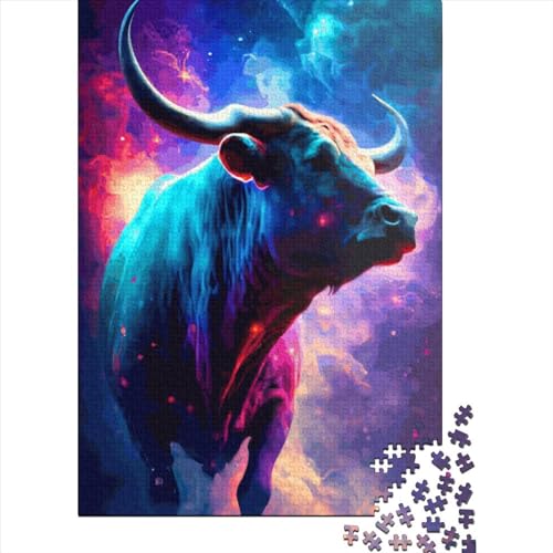 Büffelpuzzle für Erwachsene, 1000 Teile, Holzpuzzle, Lernspiel für Kinder, 1000 Teile (38 x 26 cm) von QASEYIPV