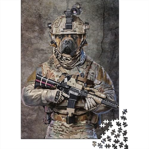 Bullmastiff-Puzzle, 1000 Teile, Elitesoldat für Erwachsene, Jugendliche, ab 12 Jahren, 1000 Teile (75 x 50 cm) < von QASEYIPV