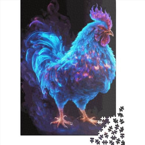 Bunte Huhn Puzzle 1000 Teile Holzpuzzle Puzzle Puzzle Puzzle Erwachsene Lernspiel 1000 Teile (38x26cm) von QASEYIPV