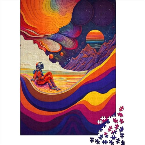 Bunte Puzzles 1000 Teile für Erwachsene, Holzpuzzle, Lernspiel für Erwachsene Teenager, 1000 Teile (75x50cm) von QASEYIPV