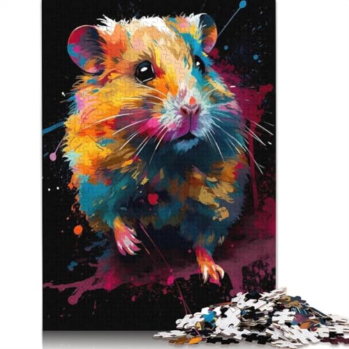 Buntes Hamster-Puzzle, 100% recycelter Karton, 100% recycelter Karton, Puzzle für Jungen oder Mädchen, 1000 Teile (75 x 50 cm) von QASEYIPV