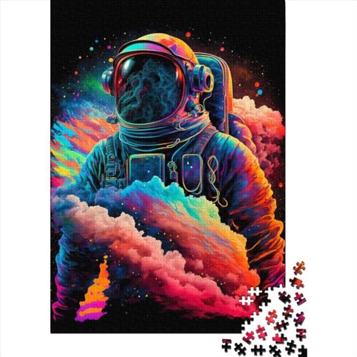 Buntes Puzzle 1000 Teile Astronaut38 für Erwachsene Papierpuzzle Halloween-Geschenke Erwachsenenpuzzle Lernspiel Herausforderung Spielzeug 1000 Teile (38x26cm) von QASEYIPV