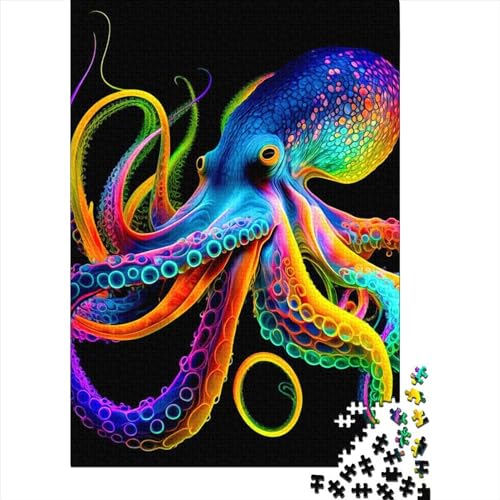 Buntes Tintenfisch Puzzle für Erwachsene Puzzle Lernspiel Herausforderung Spielzeug 1000 Teile (38x26cm) von QASEYIPV